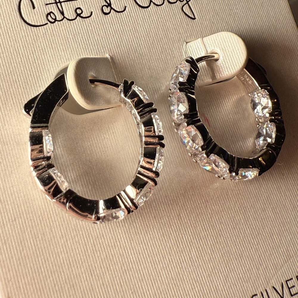 Silver Hoop Earrings - Picture 6 of 8